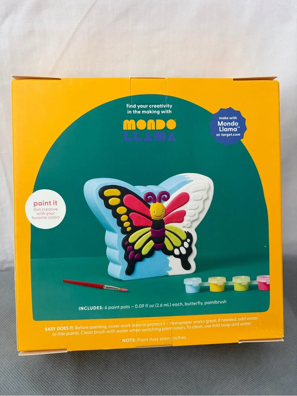 Mondo Llama Paint Your Own Ceramic Butterfly Kit New in Box Ages 8+(F225)